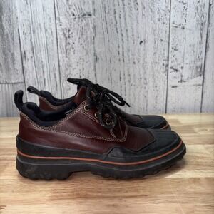 Vintage Clarks Brown Leather Lace Up Waterproof Muckers Duck Garden Shoes Sz 6m